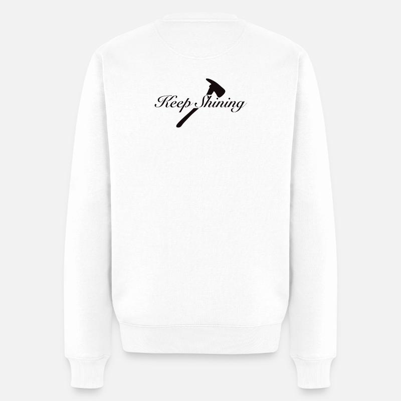 Keep Shining  - Männer Premium Bio Pullover - Weiß