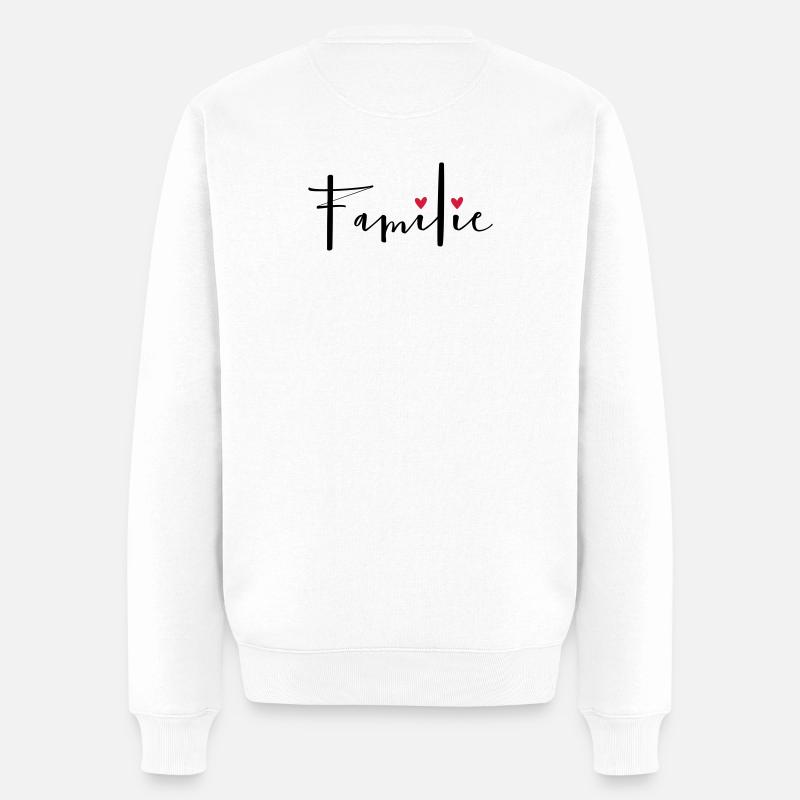 Familie Herz Liebe Geschenkidee - Männer Premium Bio Pullover - Weiß