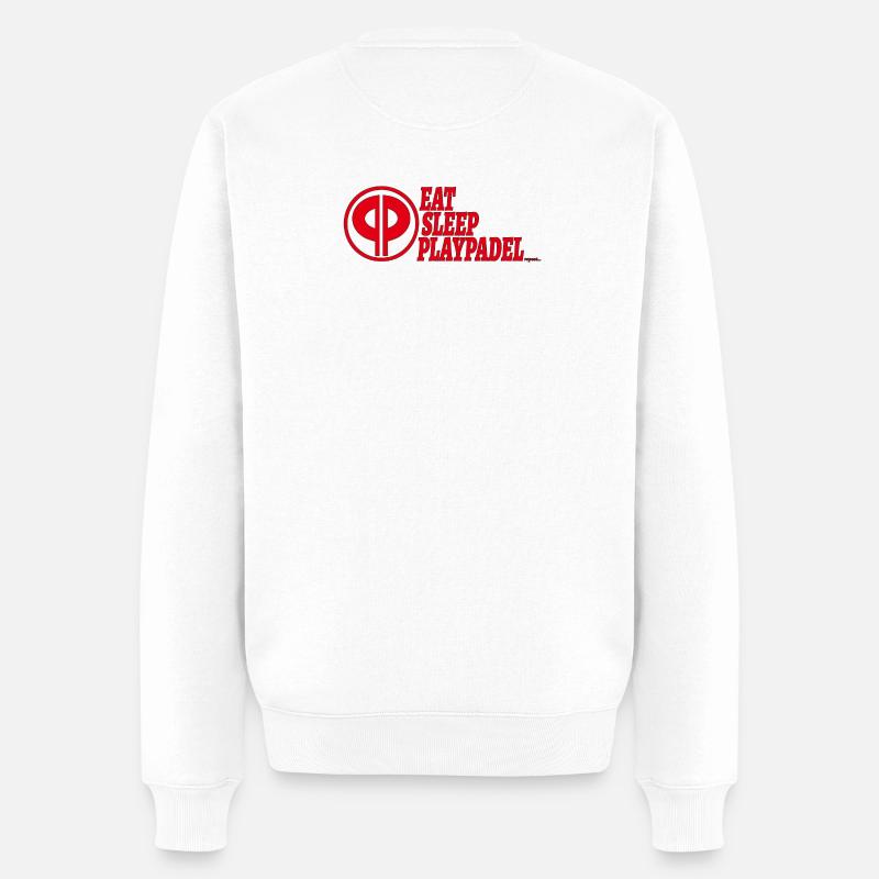 Essen, Schlaf, Spielen, Padel-Logo - Männer Premium Bio Pullover - Weiß