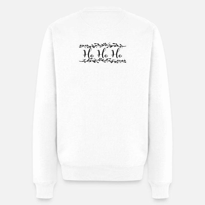 « Ho Ho Ho » Père Noël Gui - Pull Premium bio Homme - blanc