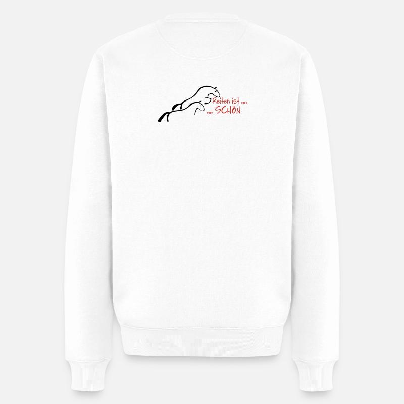 Reiten ist schön... - Männer Premium Bio Pullover - Weiß