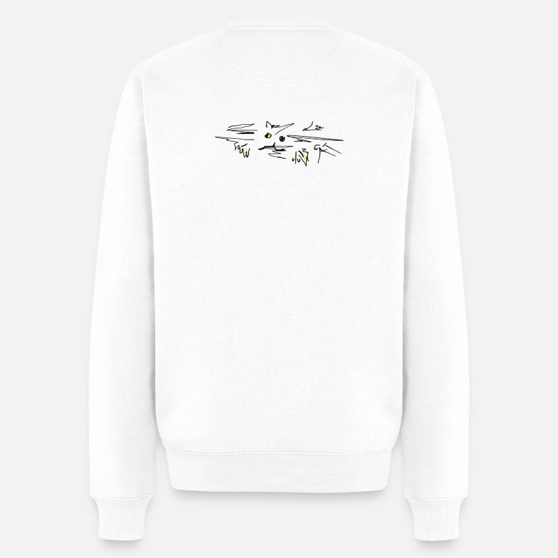 Chat Chat - Pull Premium bio Homme - blanc