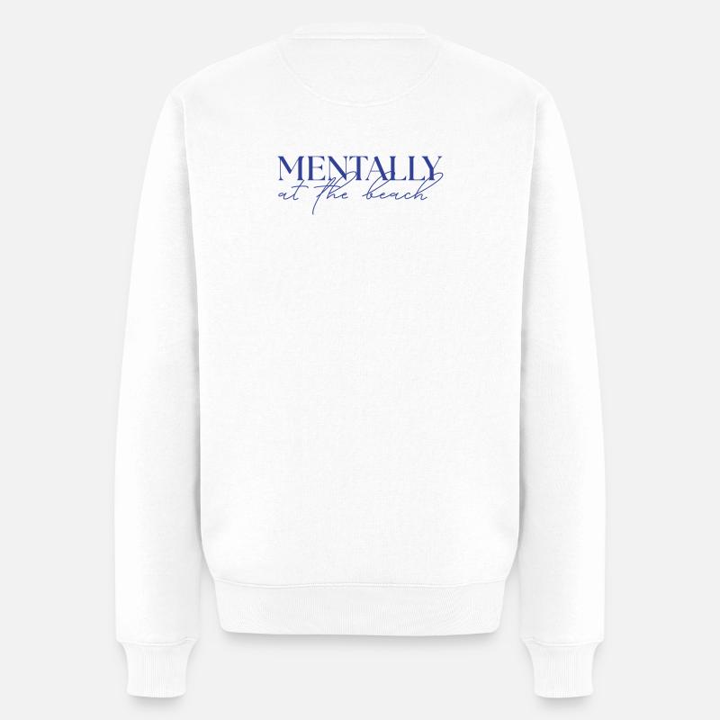 MENTALLY at the beach - Männer Premium Bio Pullover - Weiß