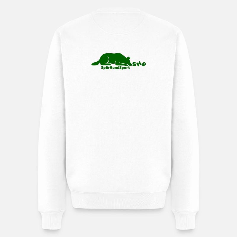 SHS Logo dunkelgrün - Männer Premium Bio Pullover - Weiß