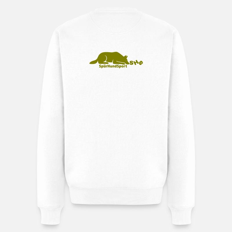 SHS Logo oliv - Männer Premium Bio Pullover - Weiß