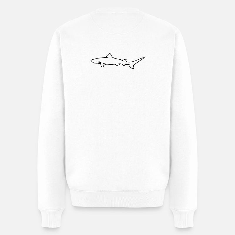 Wildlife Inspired ReefShark - Männer Premium Bio Pullover - Weiß