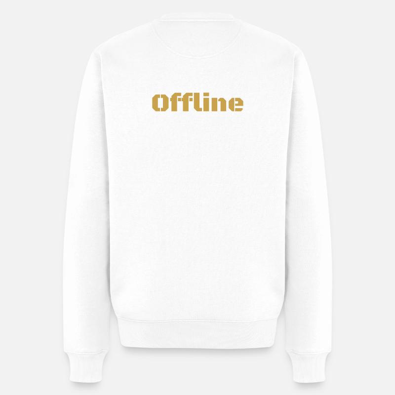 Offline - Männer Premium Bio Pullover - Weiß