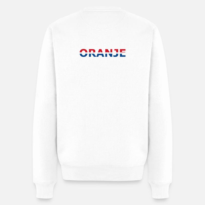 Orange en rouge, blanc, bleu - Pull Premium bio Homme - blanc