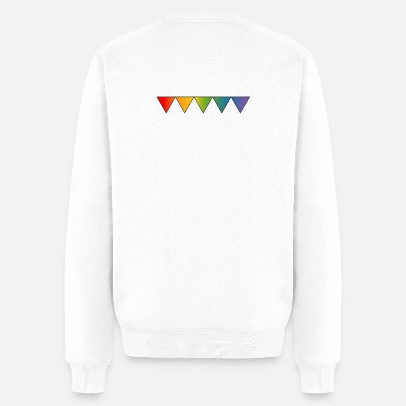 Regenbogen queer triangles - Männer Premium Bio Pullover - Weiß