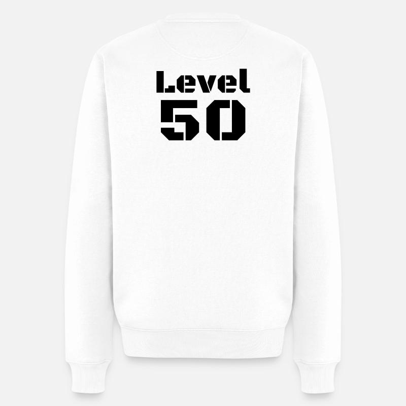 Level 50 - Männer Premium Bio Pullover - Weiß