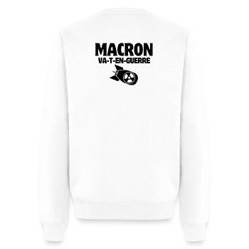 Anti-Krieg, Macron, Stoppt den Krieg - Männer Premium Bio Pullover - Weiß - Hinten - Nico (187cm)