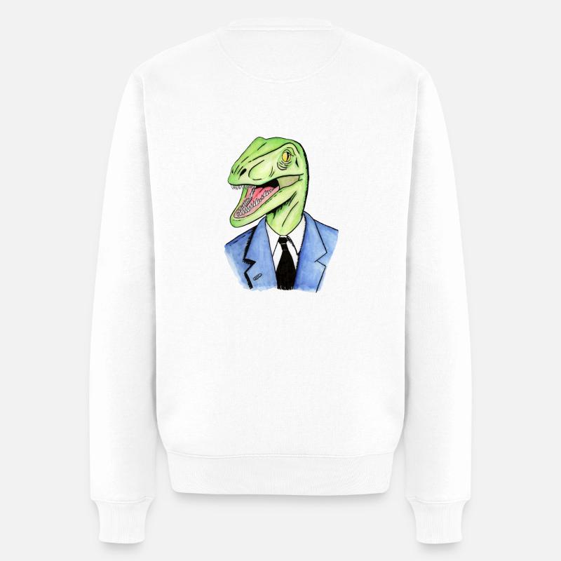 Reptiloid - Männer Premium Bio Pullover - Weiß
