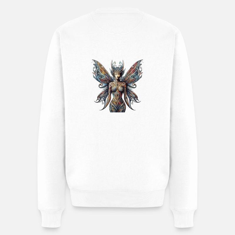 Die Fee Lianne von FairyBreizh - Männer Premium Bio Pullover - Weiß
