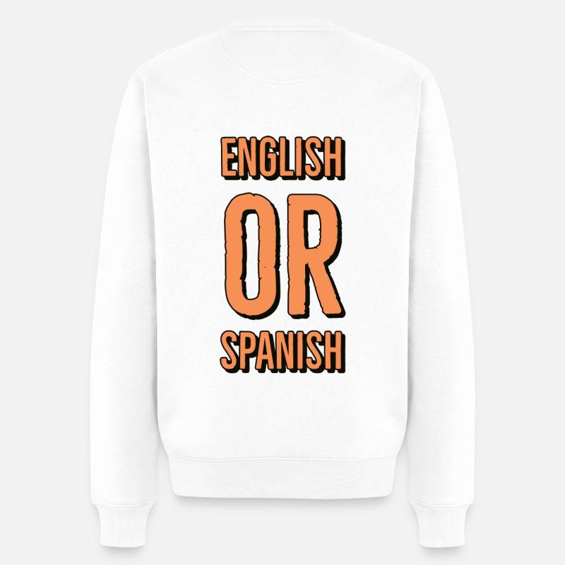 English or Spanish - Männer Premium Bio Pullover - Weiß