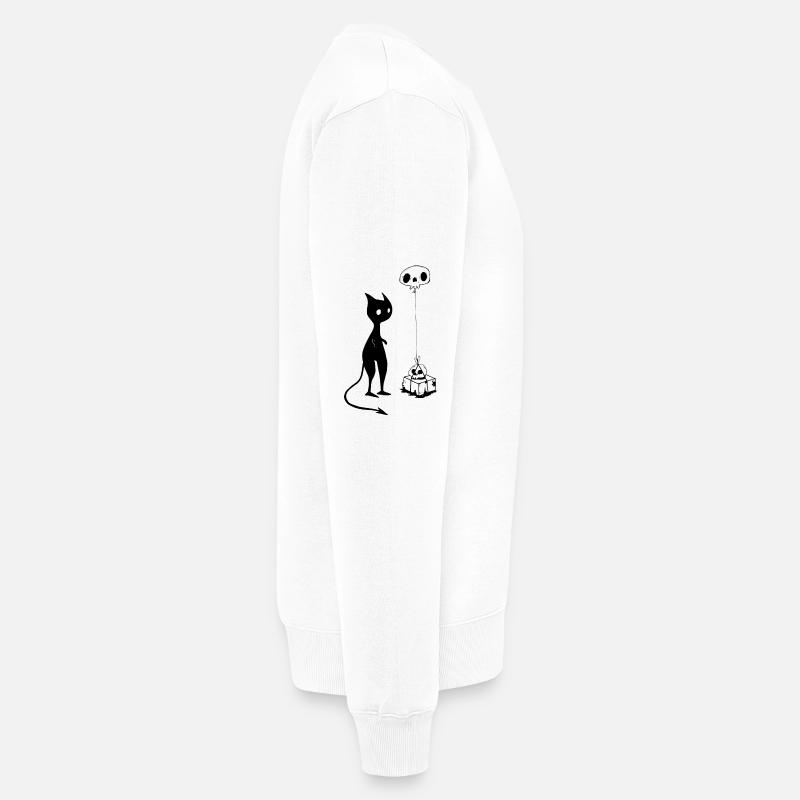 Cat gift skull devil evil - Men's Premium Organic Jumper - white