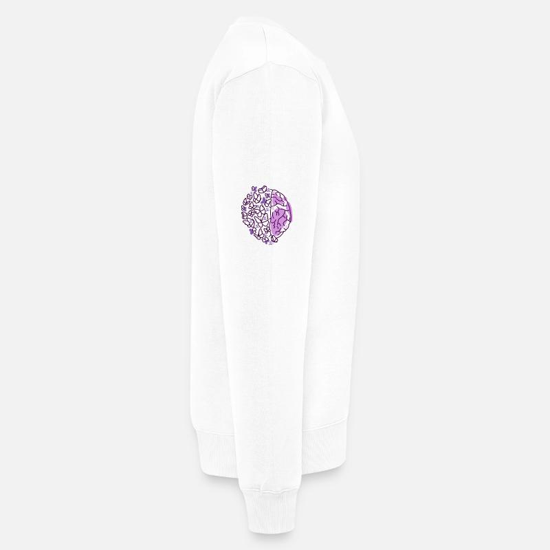 Gehirn Schmetterlinge lila Epilepsie Bewusstsein - Männer Premium Bio Pullover - Weiß