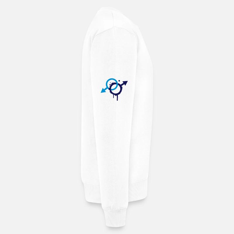 zwei männliche Symbole - Männer Premium Bio Pullover - Weiß