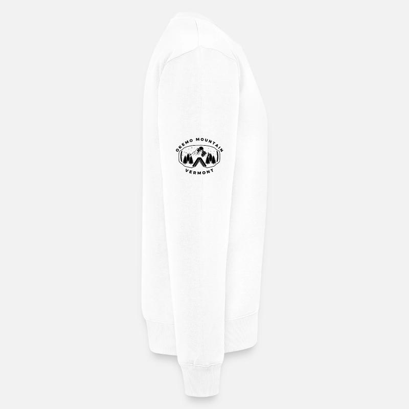Okemo Vermont Berg - Männer Premium Bio Pullover - Weiß