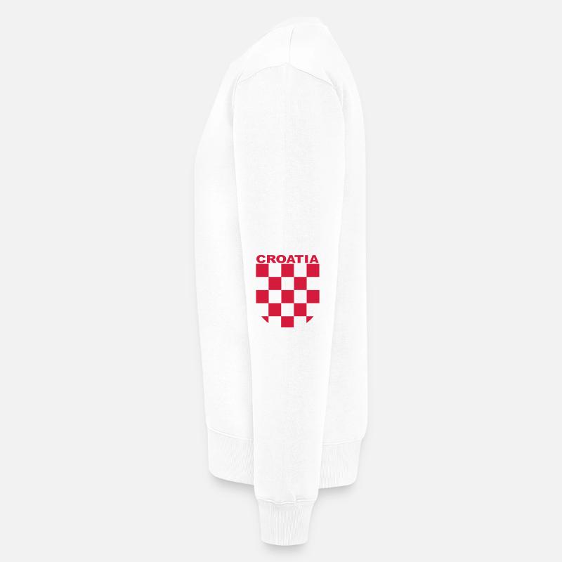 Croatia Logo - Männer Premium Bio Pullover - Weiß