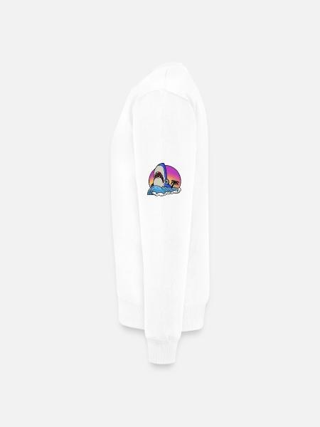Shark surfer at sunset wave - Men's Premium Organic Jumper - white