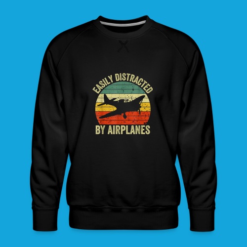 Easily Distracted by Airplanes - Männer Premium Pullover