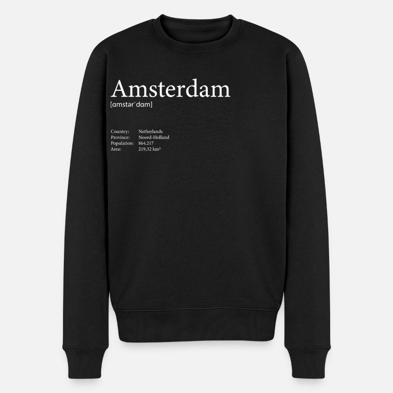 Amsterdam - Pull Premium bio Homme - noir