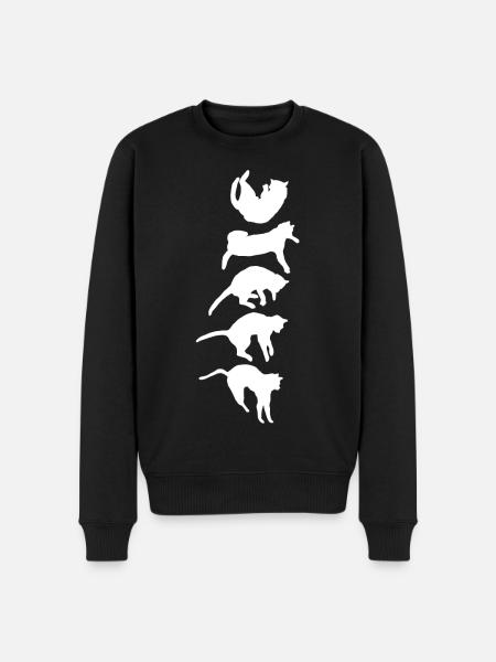 Straightening reflex of the falling cat - Men's Premium Organic Jumper - black
