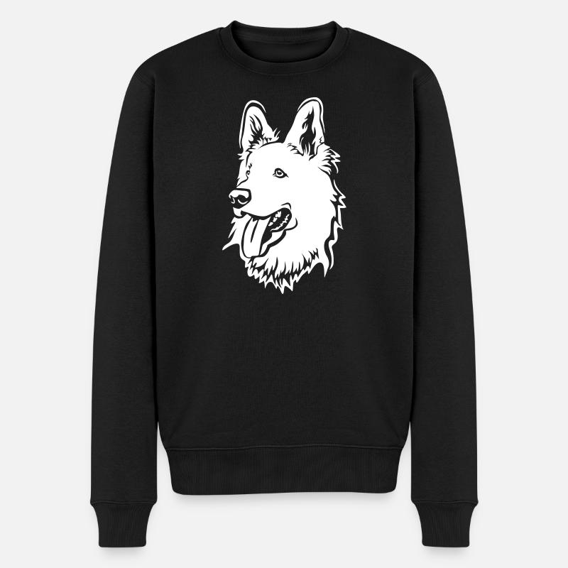Schweizer Schäferhund Kopf "Black Edition" - Männer Premium Bio Pullover - Schwarz