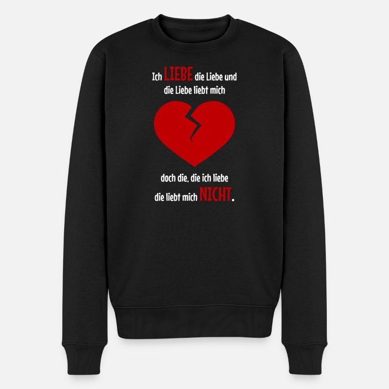 Herzschmerz für sie - Männer Premium Bio Pullover - Schwarz