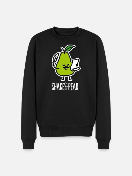 Shakes-Pear, Funny Shakespeare Pun Pear - Men's Premium Organic Jumper - black