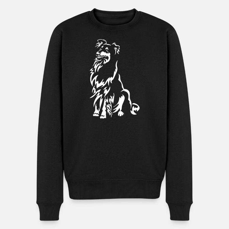 Collie "Black Edition" - Männer Premium Bio Pullover - Schwarz