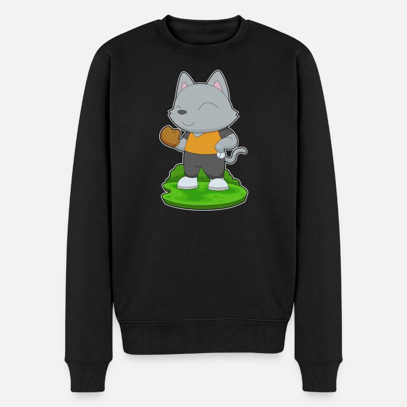 Cat Baseball Gant de baseball - Pull Premium bio Homme - noir