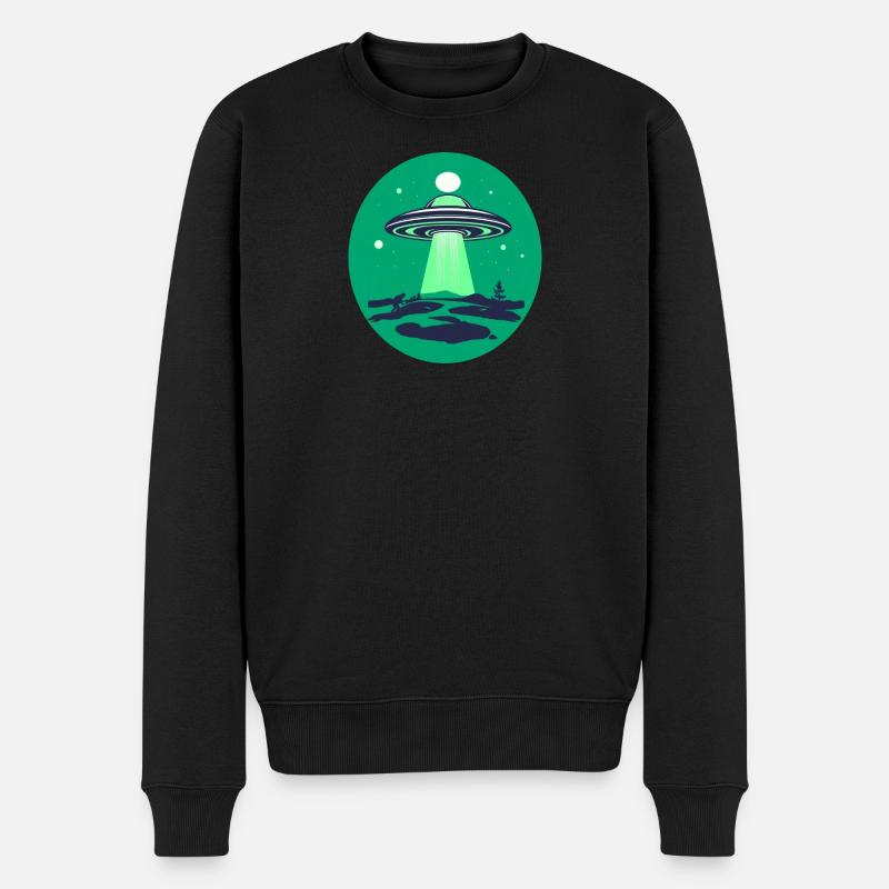 UFO-Besucher - Männer Premium Bio Pullover - Schwarz