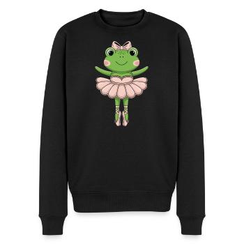 Ballettfrosch im rosa Tutu - Männer Premium Bio Pullover - Schwarz - Vorne - Nico (187cm)