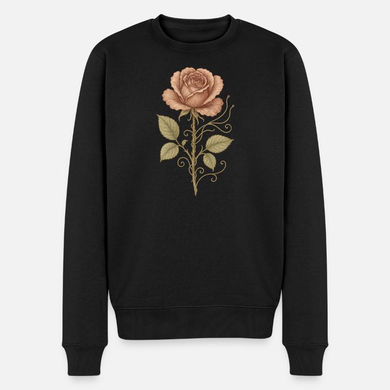 Rose Rouge Vintage - Pull Premium bio Homme - noir
