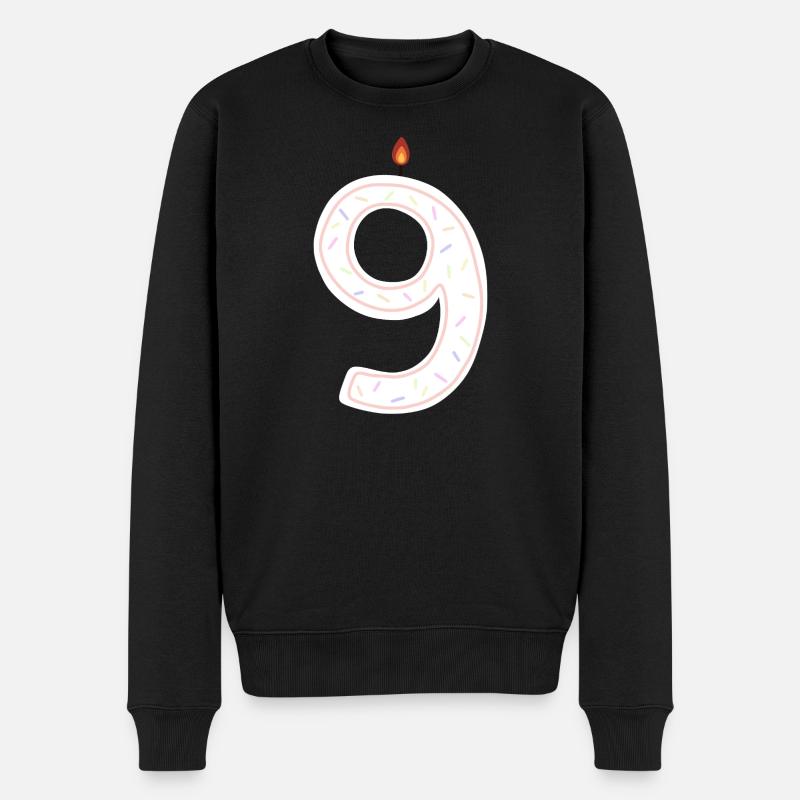 Festlicher Geburtstag Nummer Neun Illustration - Männer Premium Bio Pullover - Schwarz