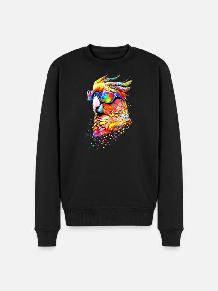 Parrot Macaw Parakeet Cockatoo Lover Parrots - Men's Premium Organic Jumper - black