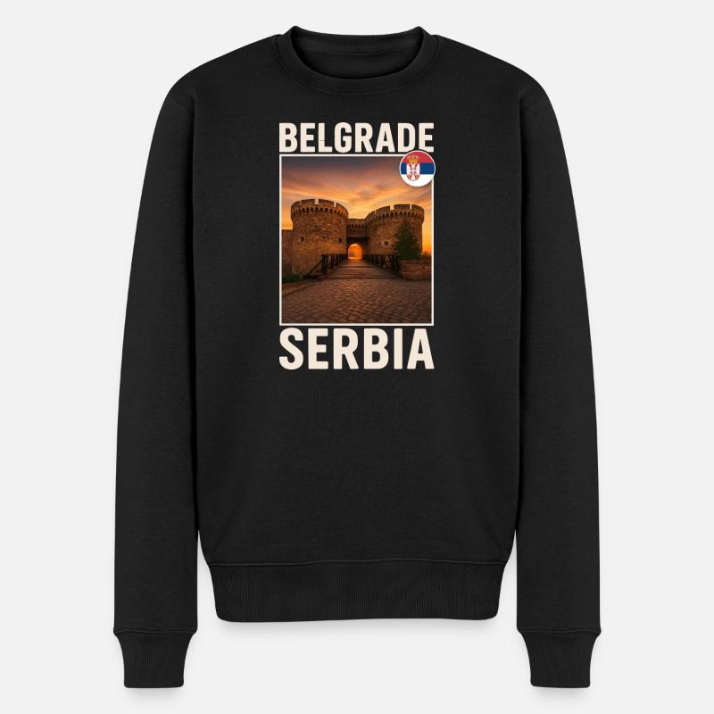 Belgrad Serbien - Männer Premium Bio Pullover - Schwarz