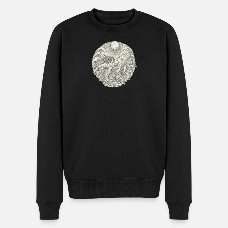 Les sirènes de l’Étreinte océanique - Pull Premium bio Homme - noir