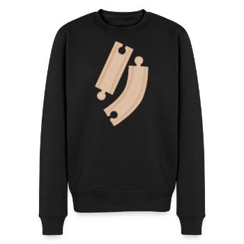 Rails en bois pour motifs de puzzle - Pull Premium bio Homme - noir - Devant - Nico (187cm)