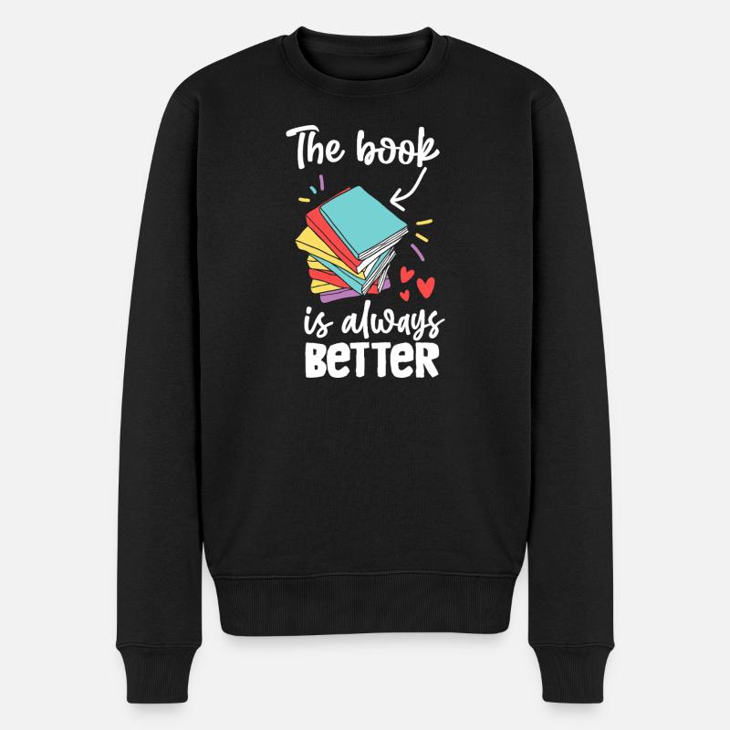 Le livre est toujours meilleur - Pull Premium bio Homme - noir