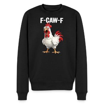 F-Caw-F poulet Humour adulte Coq drôle Fcawf - Pull Premium bio Homme - noir - Devant - Nico (187cm)