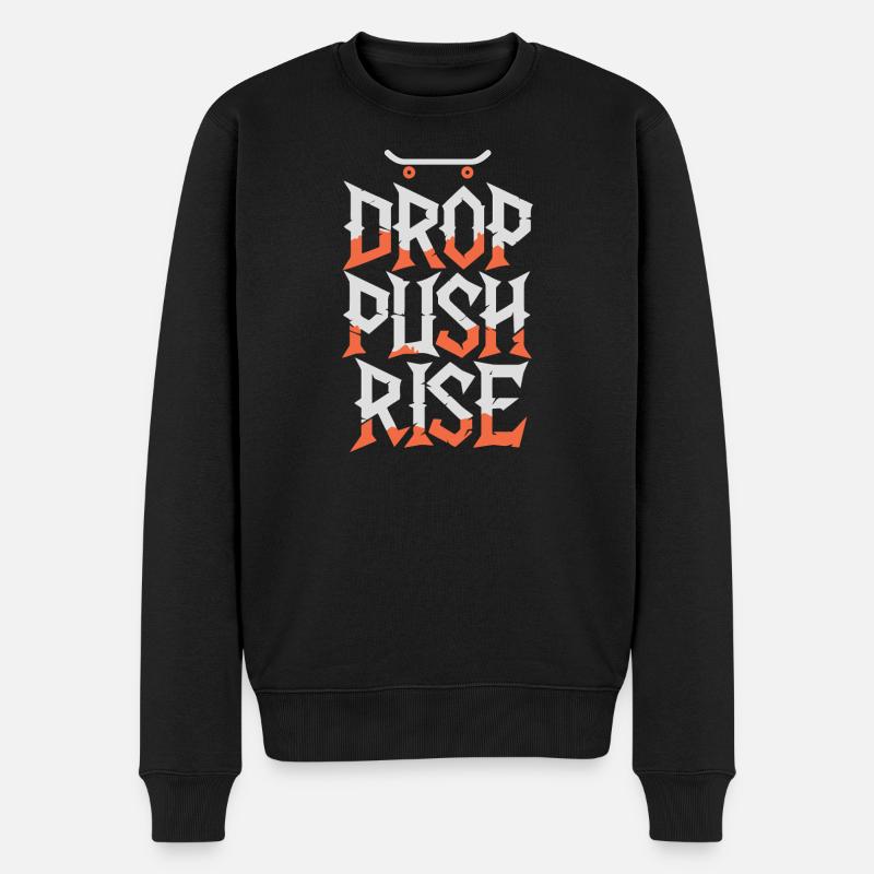 Drop Push Raise - Männer Premium Bio Pullover - Schwarz