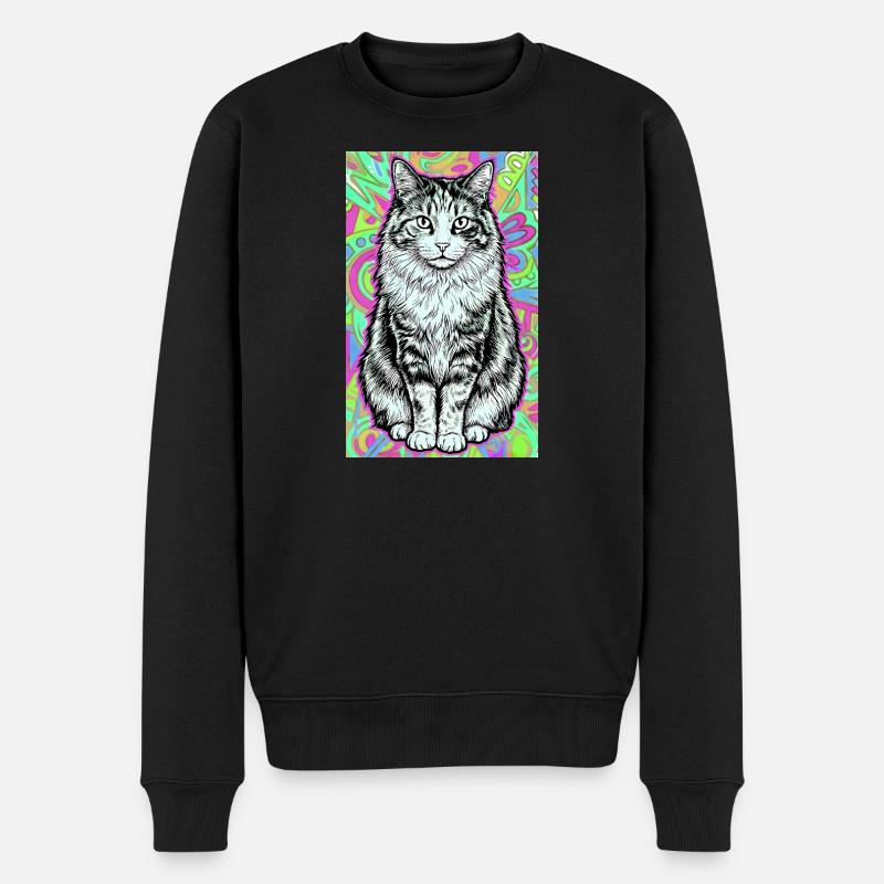 cat - Men's Premium Organic Jumper - black