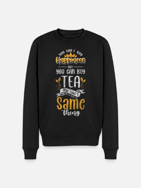 Tea Lovers Relaxation Drinking Chamomile - Men's Premium Organic Jumper - black