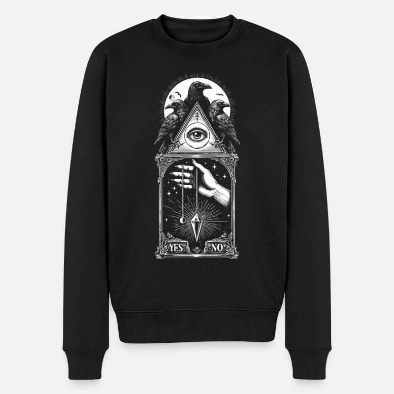 Ja/Nein Corbeaux-Pendel - Männer Premium Bio Pullover - Schwarz