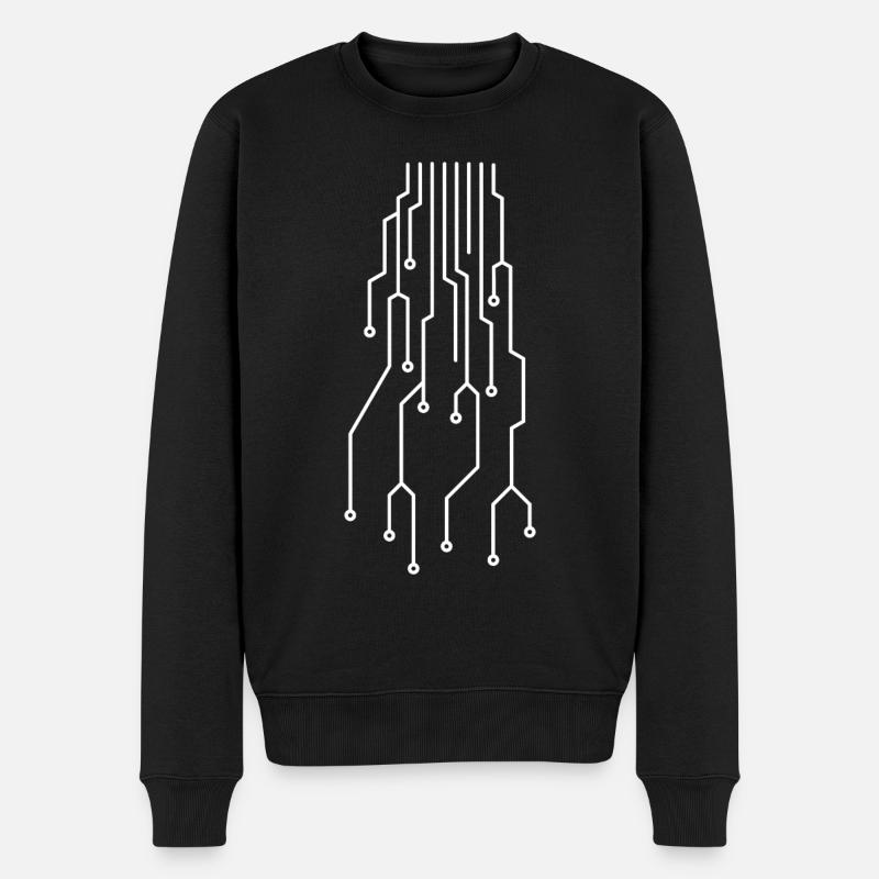 Futuristic computer circuit board - Men's Premium Organic Jumper - black