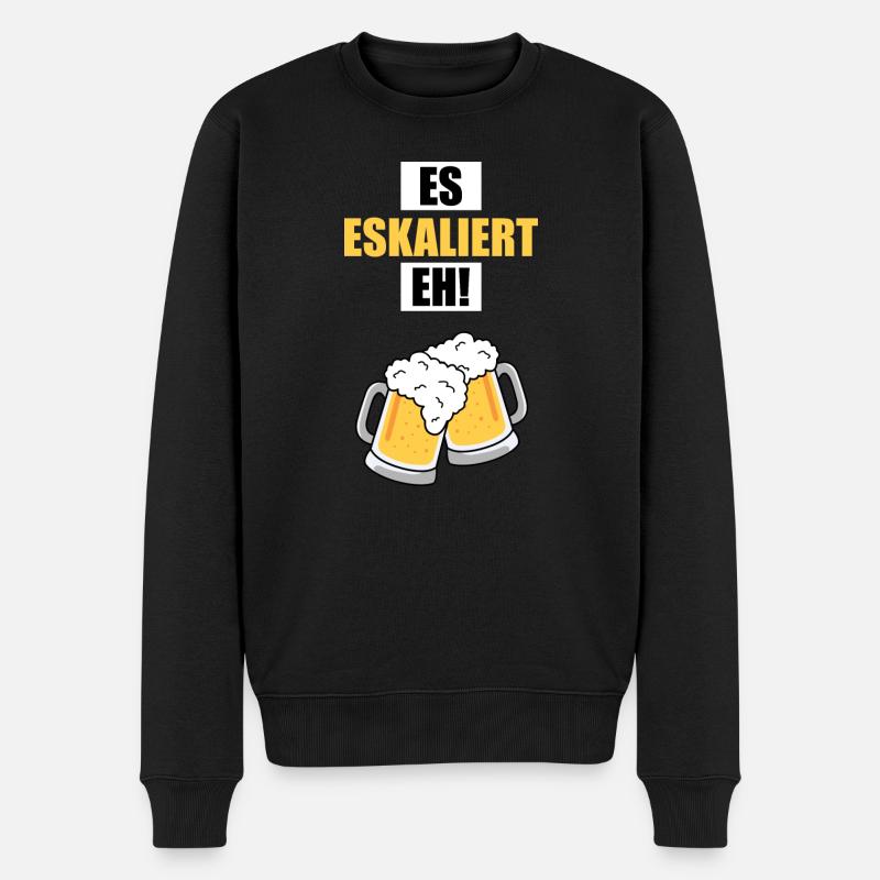 Es eskaliert eh! - Männer Premium Bio Pullover - Schwarz