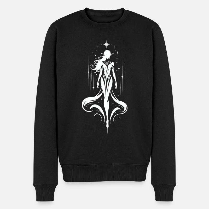 Elfe Starlit Elegance - Premium luomulaatuinen miesten collegepusero - musta