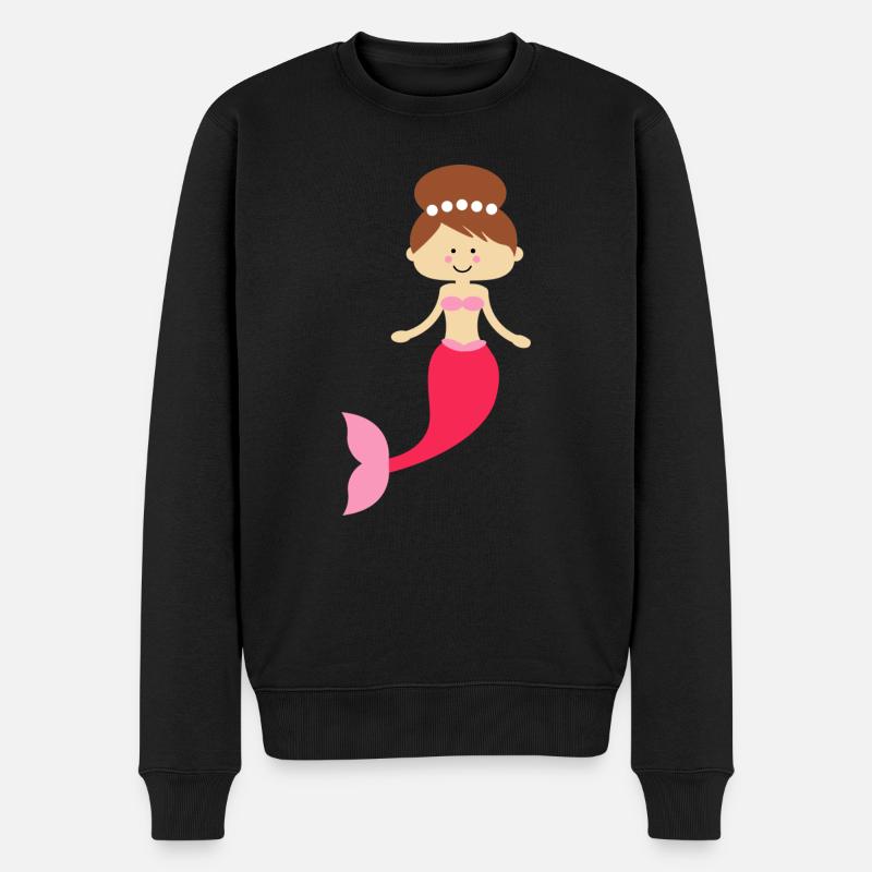 Ozean Meerjungfrau - Männer Premium Bio Pullover - Schwarz